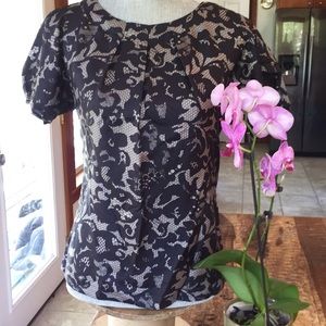 Banana Republic Floral/Lace Patterned Blouse